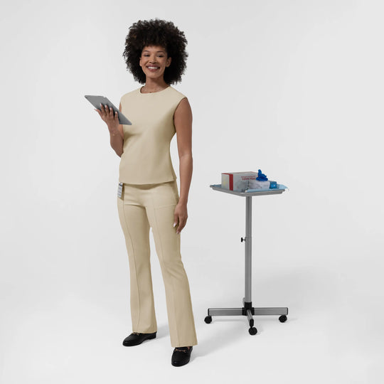 Wink Scrubs Women's Women’s Ruched Blouse Coconut Milk | scrub-supply.com