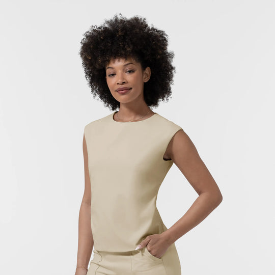 Wink Scrubs Women's Women’s Ruched Blouse Coconut Milk | scrub-supply.com