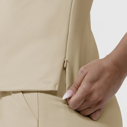 Wink Scrubs Women's Women’s Ruched Blouse Coconut Milk | scrub-supply.com
