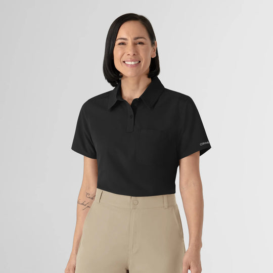 Wink Scrubs Women's Polo Black | scrub-supply.com