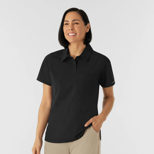 Wink Scrubs Women's Polo Black | scrub-supply.com