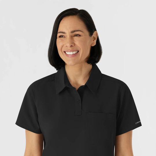 Wink Scrubs Women's Polo Black | scrub-supply.com