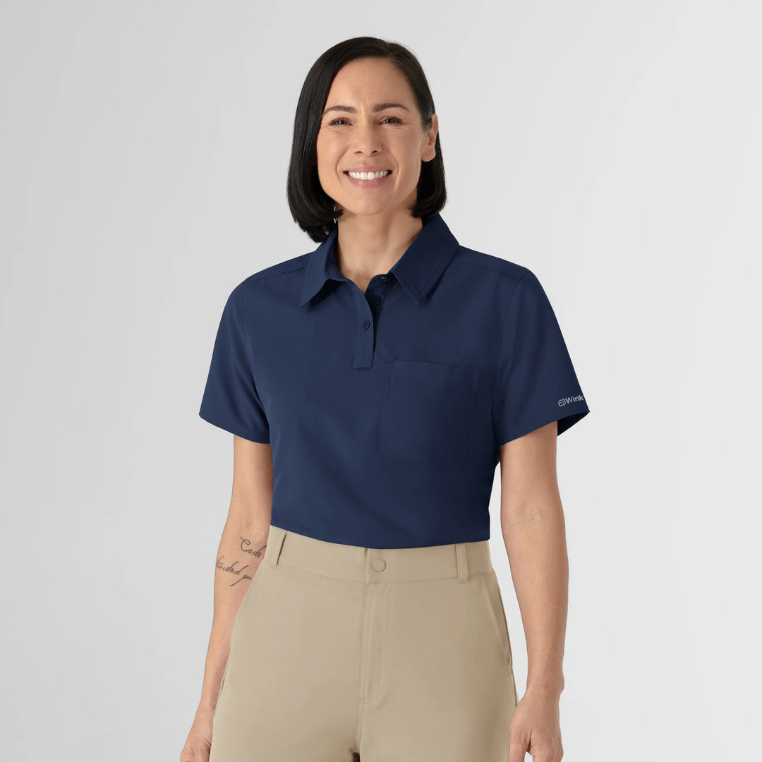 Wink Scrubs Women's Polo Navy | scrub-supply.com