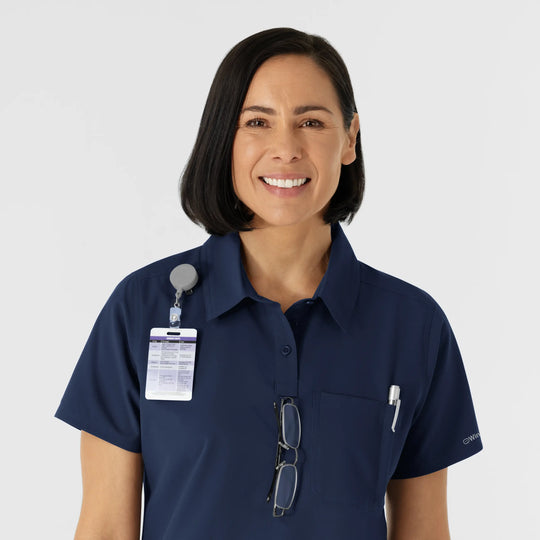 Wink Scrubs Women's Polo Navy | scrub-supply.com