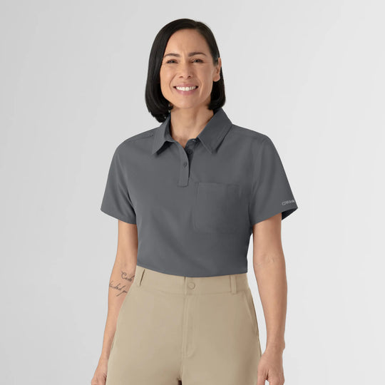 Wink Scrubs Women's Polo Pewter | scrub-supply.com