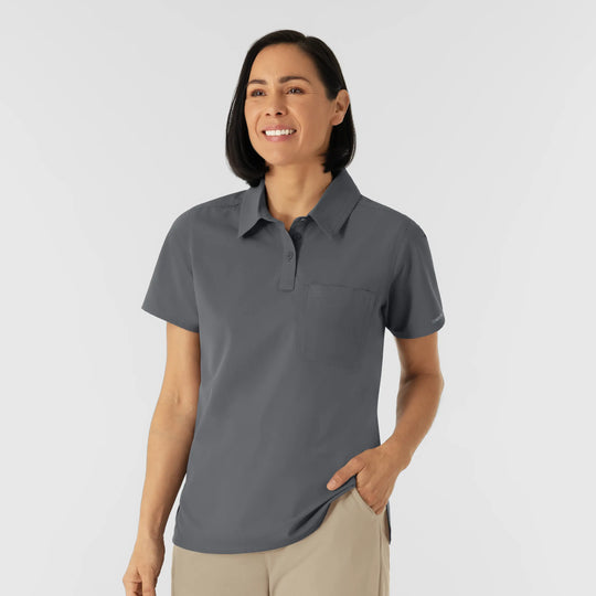 Wink Scrubs Women's Polo Pewter | scrub-supply.com