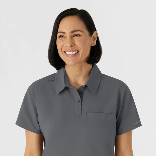 Wink Scrubs Women's Polo Pewter | scrub-supply.com