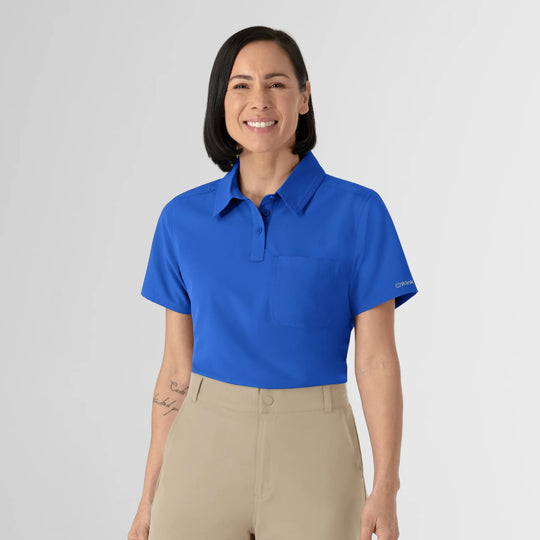 Wink Scrubs Women's Polo Royal Blue | scrub-supply.com