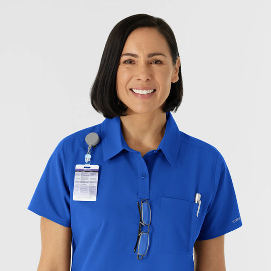 Wink Scrubs Women's Polo Royal Blue | scrub-supply.com