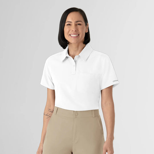 Wink Scrubs Women's Polo White | scrub-supply.com