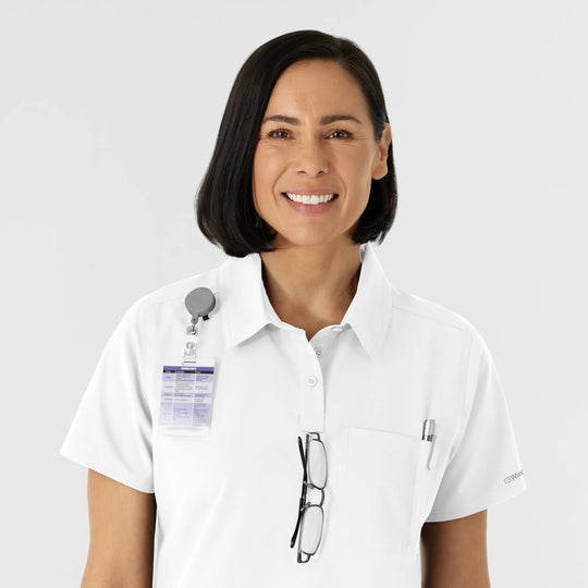 Wink Scrubs Women's Polo White | scrub-supply.com