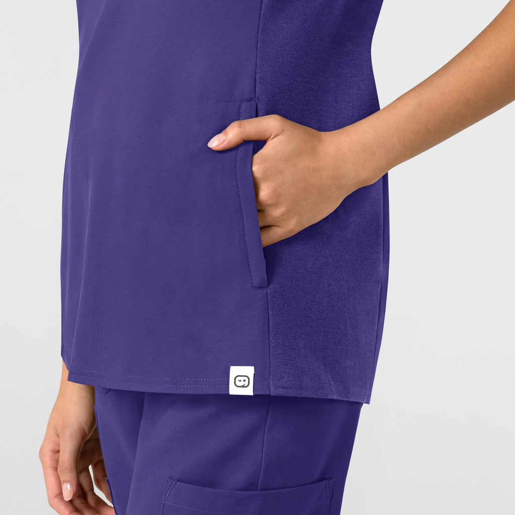 Wink Scrubs Women's Thrive Flex-n-Reach V-Neck Scrub Top Grape | scrub-supply.com