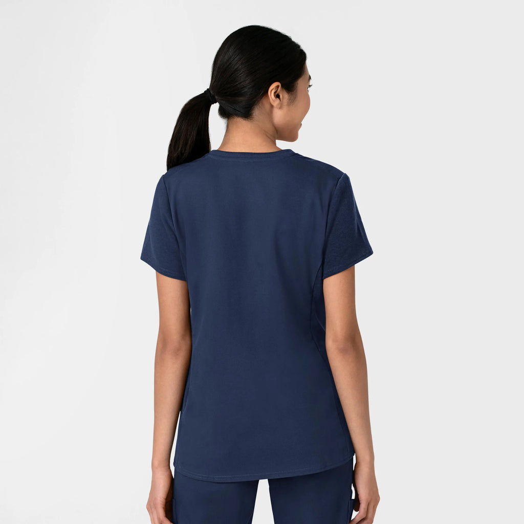 Wink Scrubs Women's Thrive Flex-n-Reach V-Neck Scrub Top Navy | scrub-supply.com