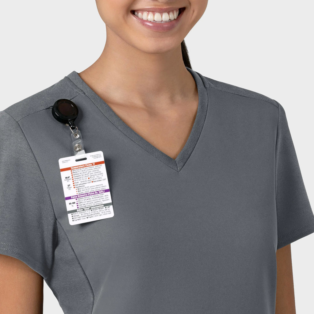 Wink Scrubs Women's Thrive Flex-n-Reach V-Neck Scrub Top Pewter | scrub-supply.com