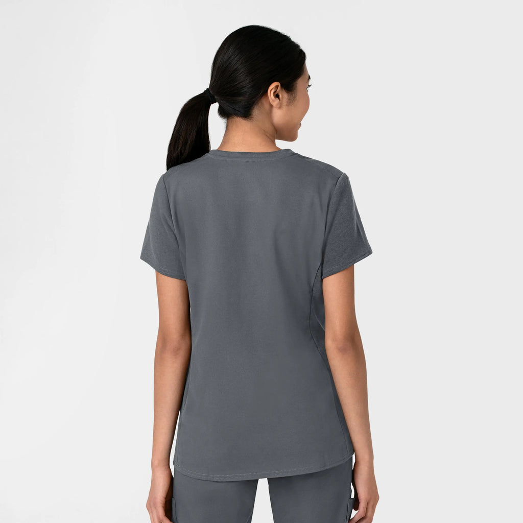 Wink Scrubs Women's Thrive Flex-n-Reach V-Neck Scrub Top Pewter | scrub-supply.com