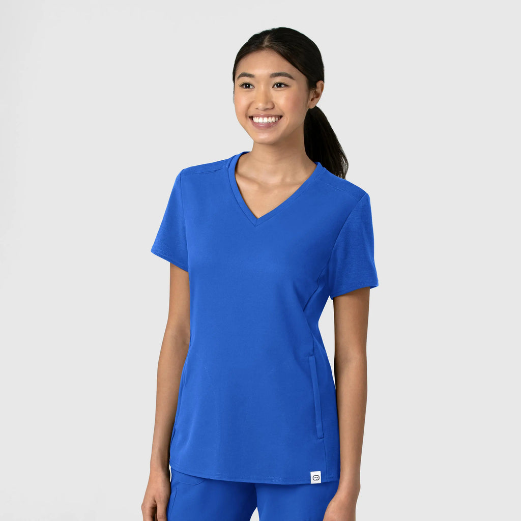 Wink Scrubs Women's Thrive Flex-n-Reach V-Neck Scrub Top Royal Blue | scrub-supply.com