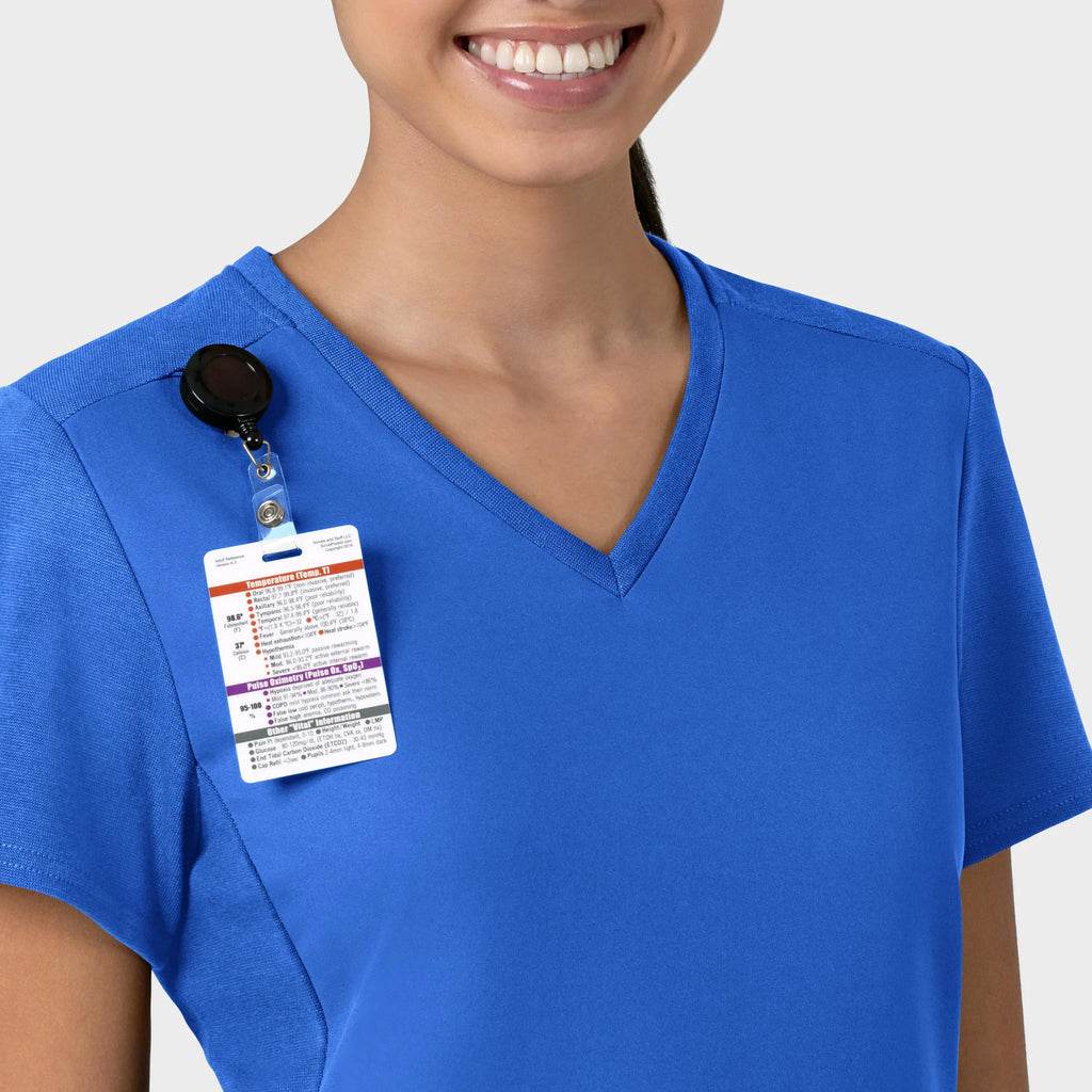 Wink Scrubs Women's Thrive Flex-n-Reach V-Neck Scrub Top Royal Blue | scrub-supply.com