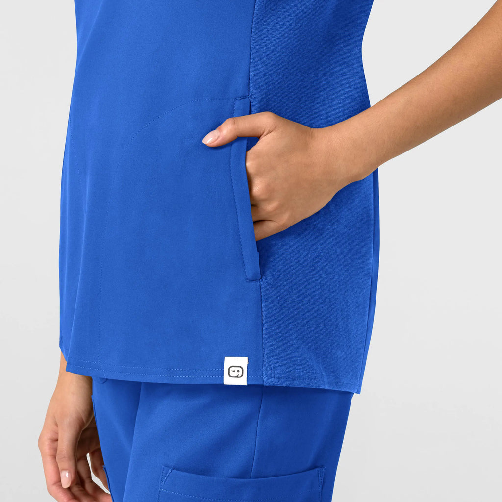 Wink Scrubs Women's Thrive Flex-n-Reach V-Neck Scrub Top Royal Blue | scrub-supply.com