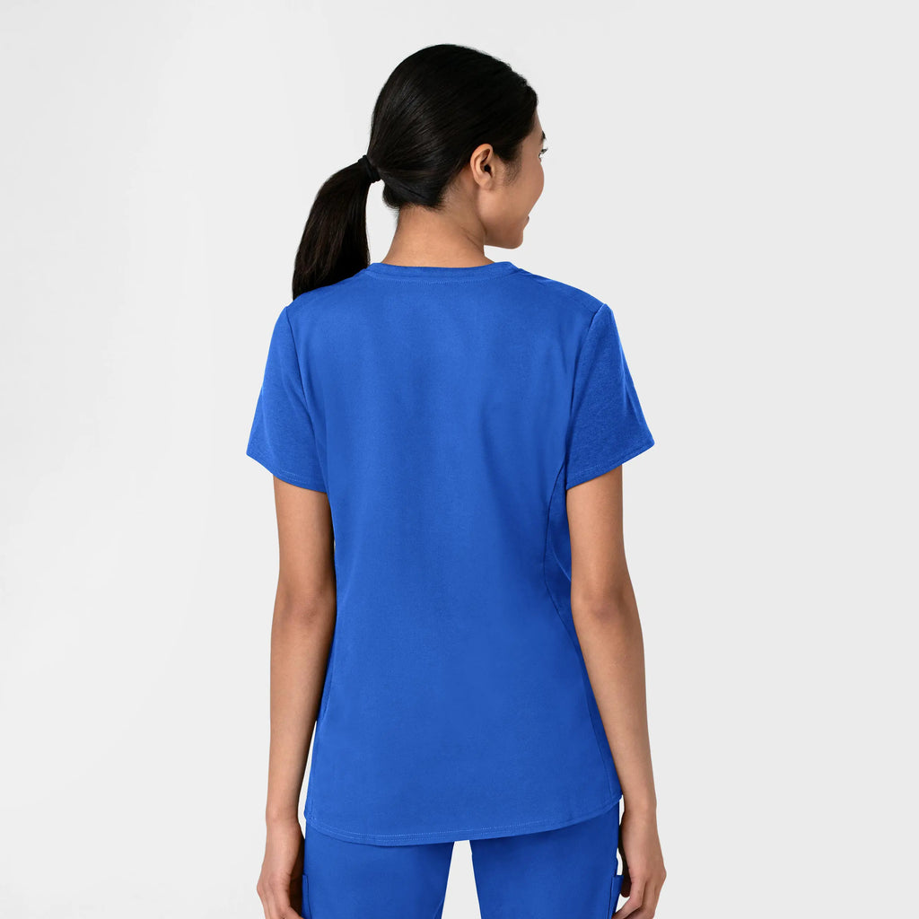 Wink Scrubs Women's Thrive Flex-n-Reach V-Neck Scrub Top Royal Blue | scrub-supply.com