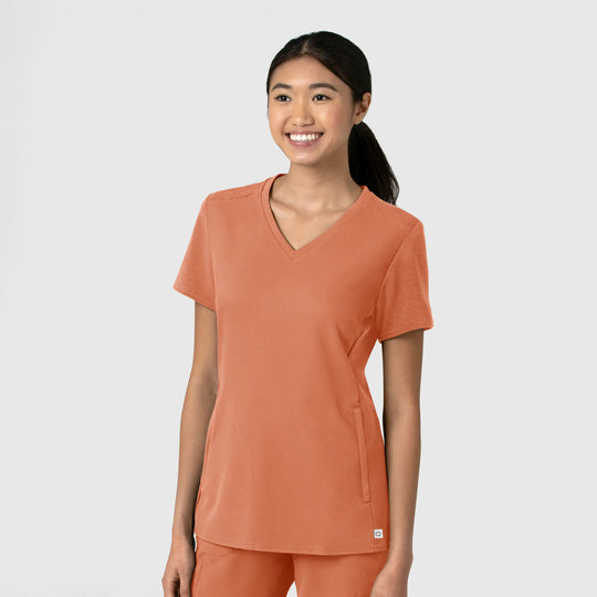 Wink Scrubs Women's Thrive Flex-n-Reach V-Neck Scrub Top Terracotta | scrub-supply.com