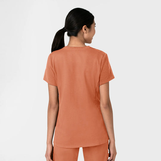Wink Scrubs Women's Thrive Flex-n-Reach V-Neck Scrub Top Terracotta | scrub-supply.com