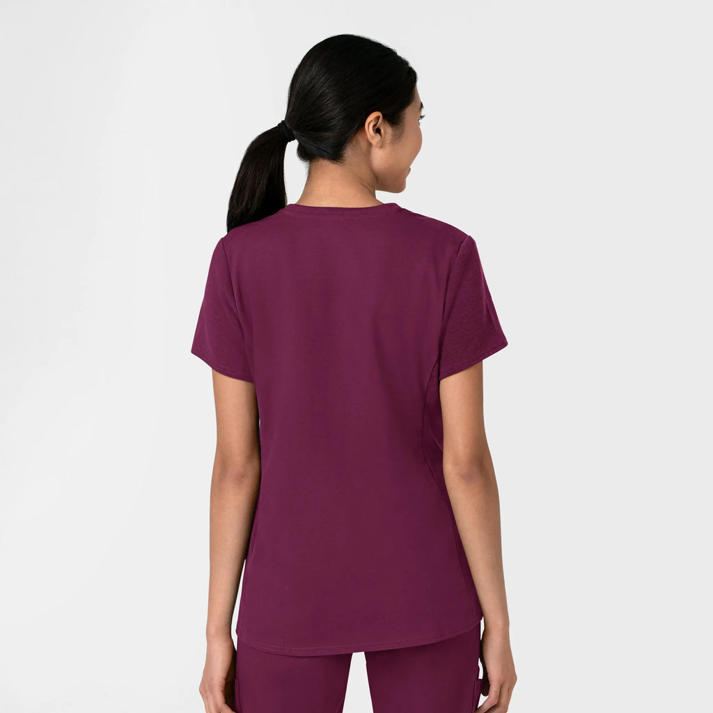 Wink Scrubs Women's Thrive Flex-n-Reach V-Neck Scrub Top Wine | scrub-supply.com