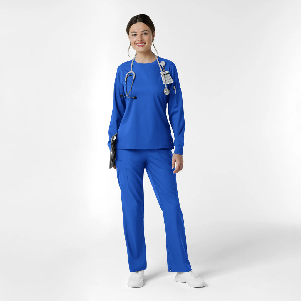 Wink Scrubs Women's Classic Long Sleeve Scrub Tee Royal Blue | scrub-supply.com