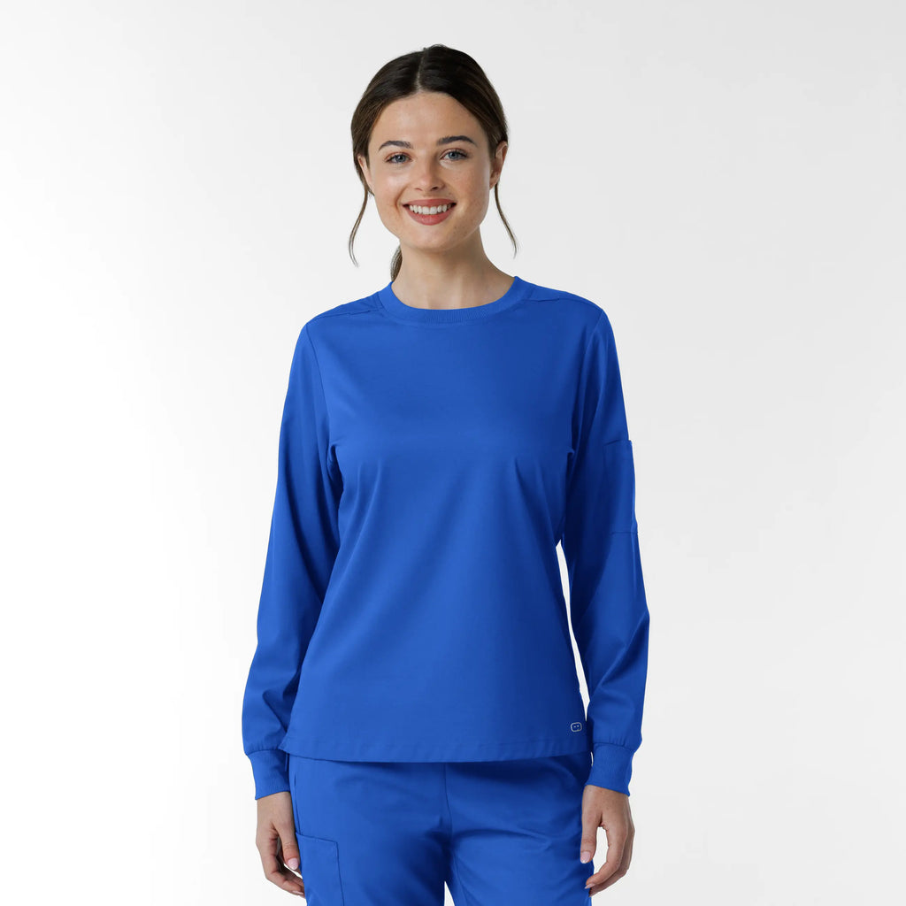 Wink Scrubs Women's Classic Long Sleeve Scrub Tee Royal Blue | scrub-supply.com