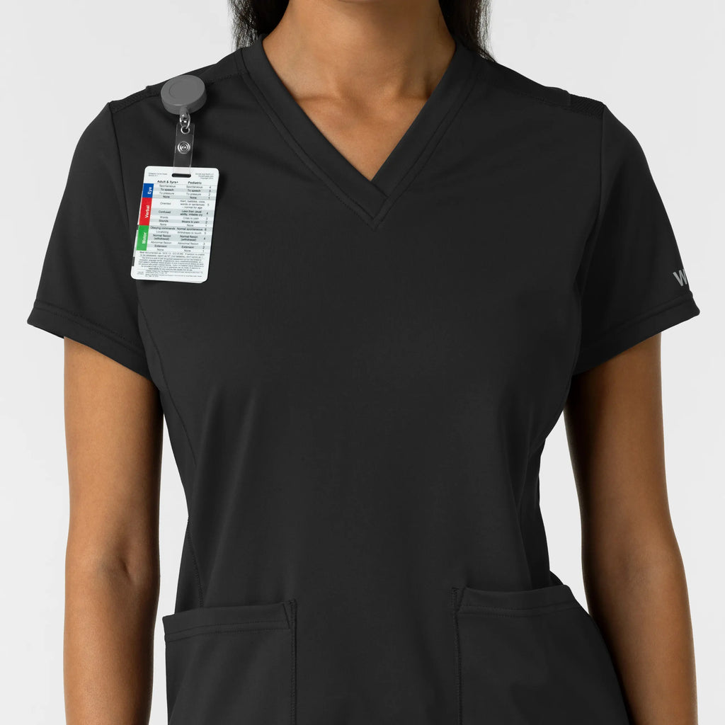 Wink Scrubs Women's 2-Pocket Scrub Top Black | scrub-supply.com