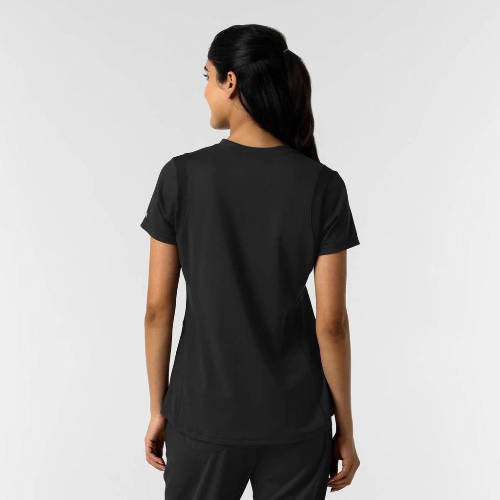 Wink Scrubs Women's 2-Pocket Scrub Top Black | scrub-supply.com