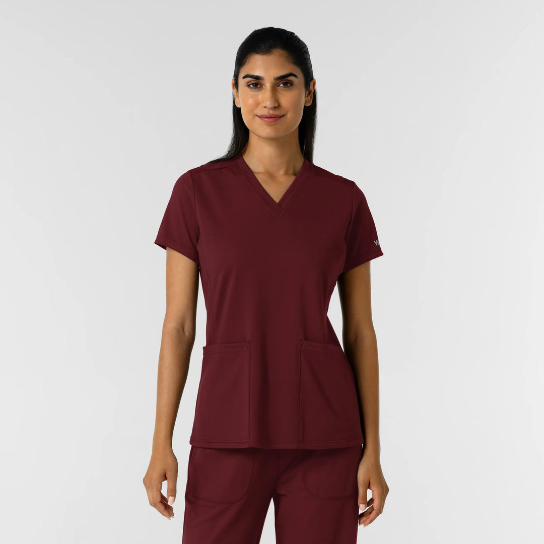 Wink Scrubs Women's 2-Pocket Scrub Top Burgundy | scrub-supply.com