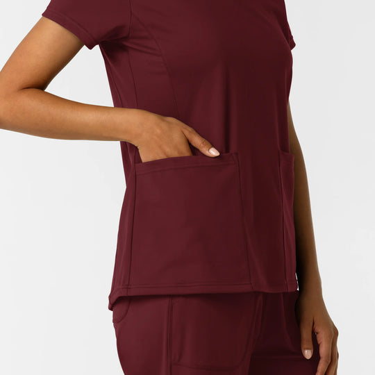 Wink Scrubs Women's 2-Pocket Scrub Top Burgundy | scrub-supply.com