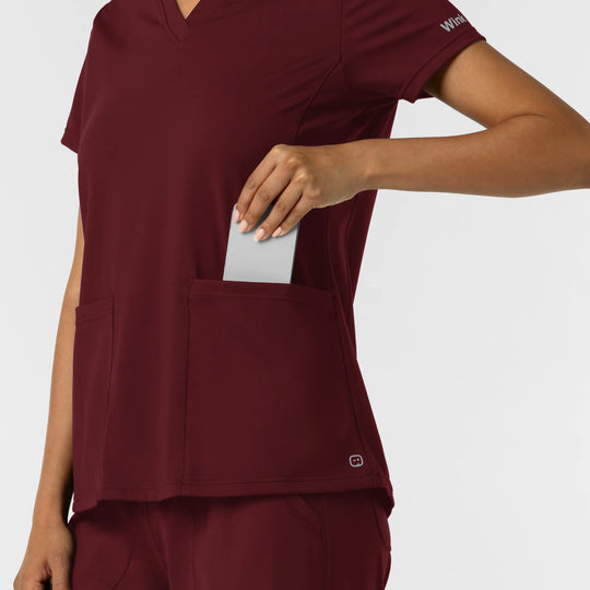 Wink Scrubs Women's 2-Pocket Scrub Top Burgundy | scrub-supply.com