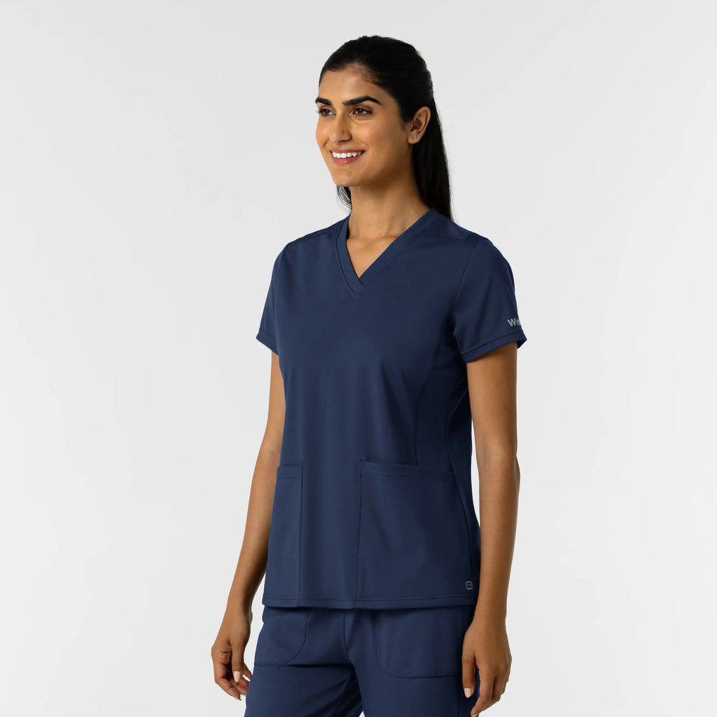 Wink Scrubs Women's 2-Pocket Scrub Top Navy | scrub-supply.com