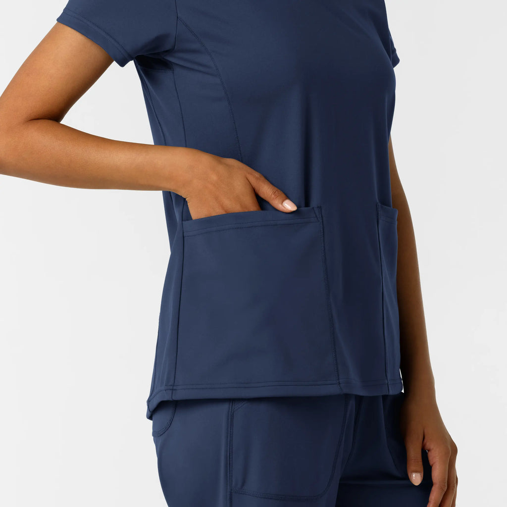 Wink Scrubs Women's 2-Pocket Scrub Top Navy | scrub-supply.com