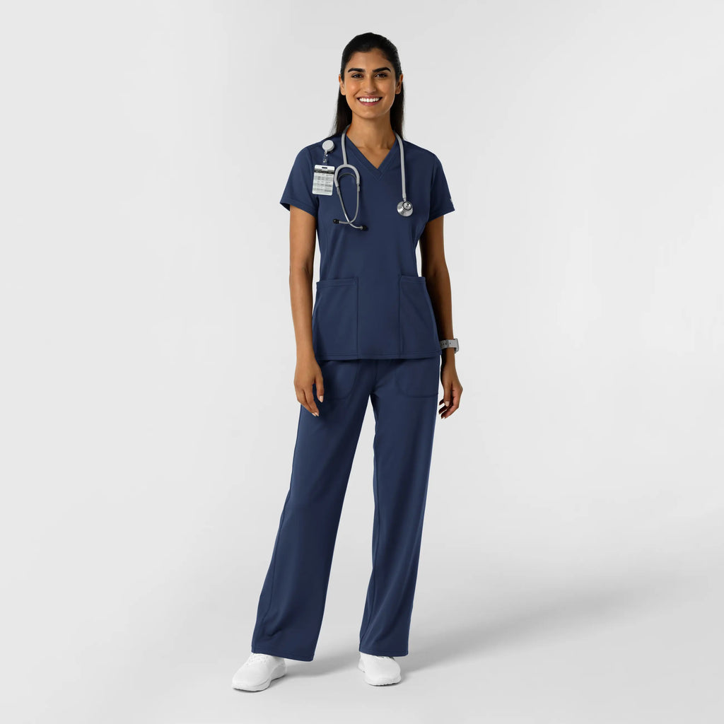 Wink Scrubs Women's 2-Pocket Scrub Top Navy | scrub-supply.com
