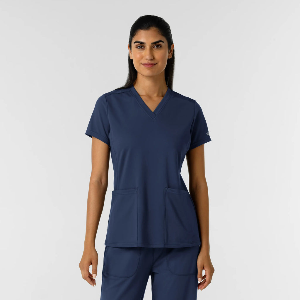 Wink Scrubs Women's 2-Pocket Scrub Top Navy | scrub-supply.com