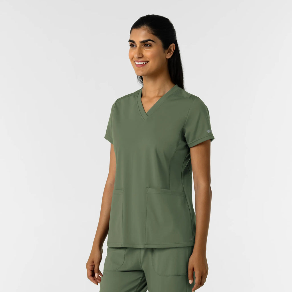 Wink Scrubs Women's 2-Pocket Scrub Top Olive | scrub-supply.com