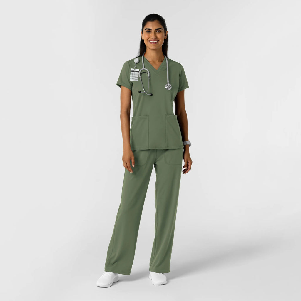 Wink Scrubs Women's 2-Pocket Scrub Top Olive | scrub-supply.com