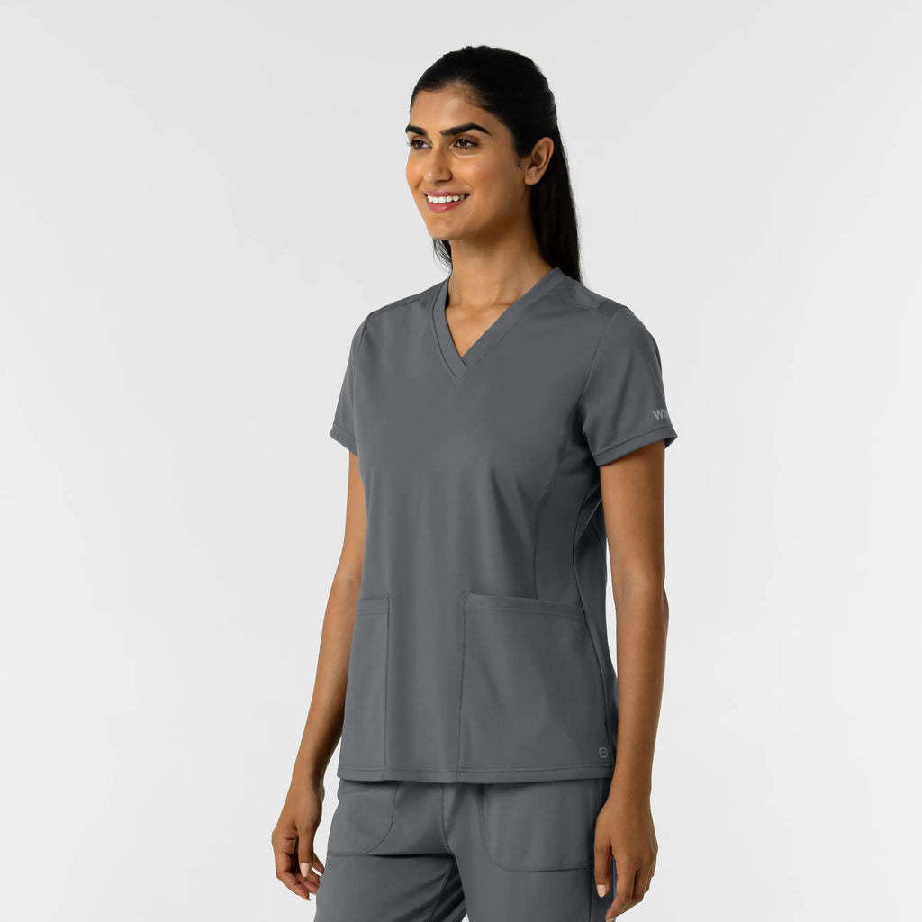 Wink Scrubs Women's 2-Pocket Scrub Top Pewter | scrub-supply.com