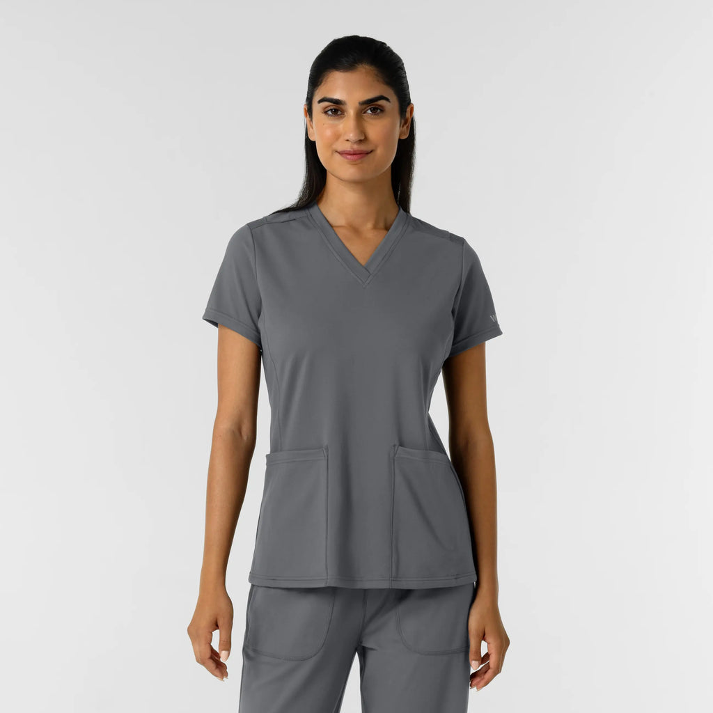 Wink Scrubs Women's 2-Pocket Scrub Top Pewter | scrub-supply.com