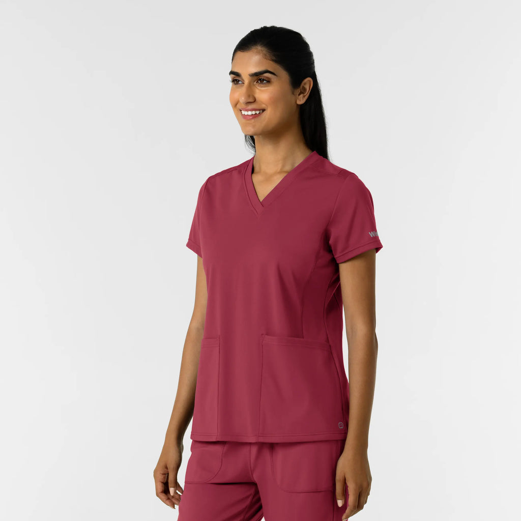 Wink Scrubs Women's 2-Pocket Scrub Top Ruby | scrub-supply.com