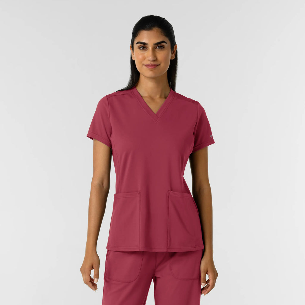 Wink Scrubs Women's 2-Pocket Scrub Top Ruby | scrub-supply.com