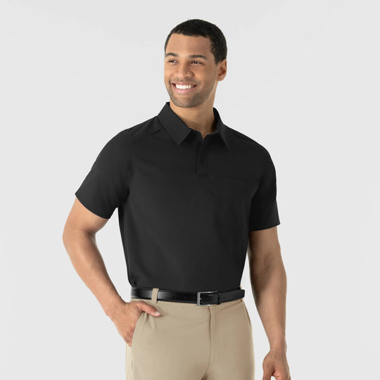 Wink Scrubs Men's Polo Black | scrub-supply.com
