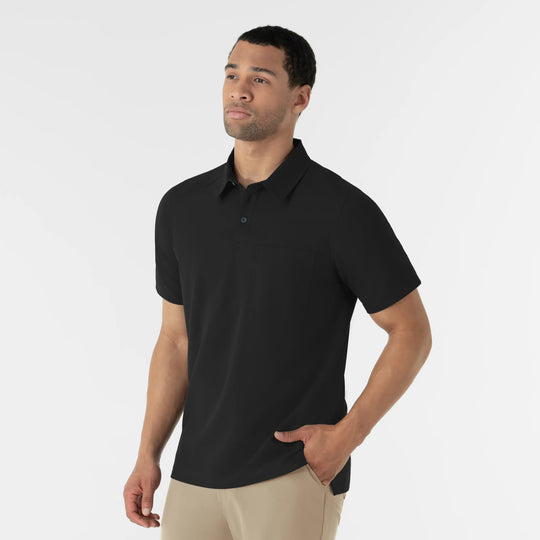 Wink Scrubs Men's Polo Black | scrub-supply.com