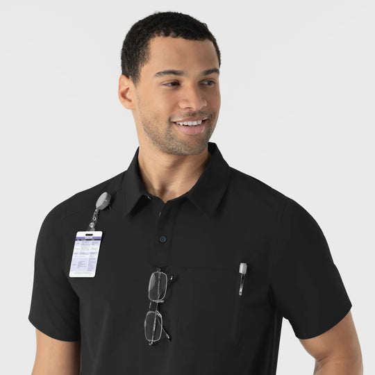Wink Scrubs Men's Polo Black | scrub-supply.com