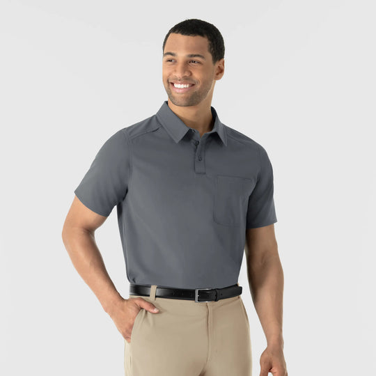 Wink Scrubs Men's Polo Pewter | scrub-supply.com