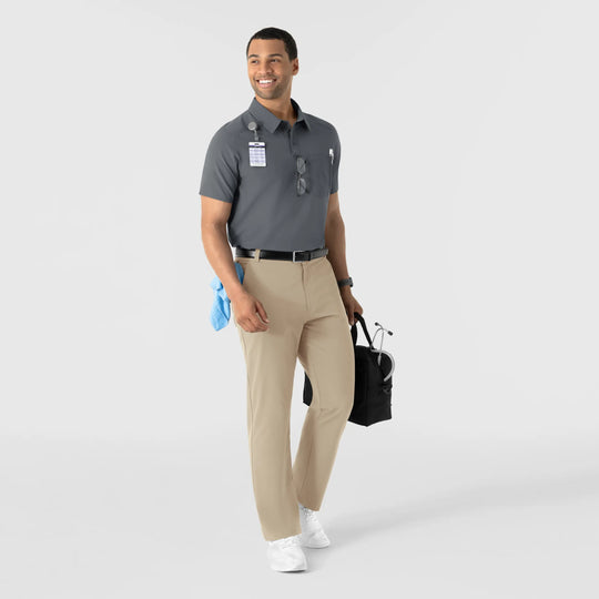 Wink Scrubs Men's Polo Pewter | scrub-supply.com