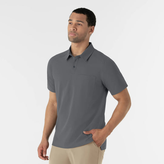 Wink Scrubs Men's Polo Pewter | scrub-supply.com