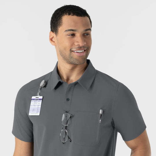 Wink Scrubs Men's Polo Pewter | scrub-supply.com